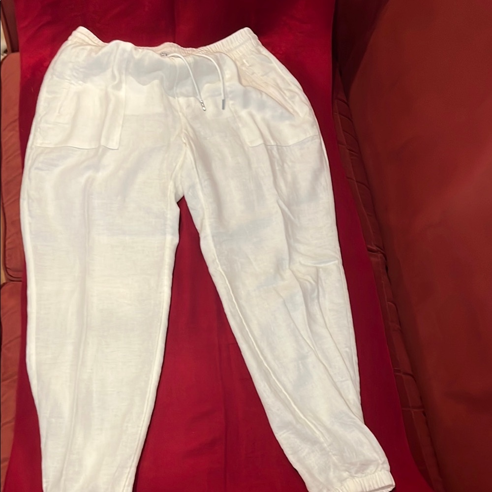 Athleta White Relaxed Trousers
